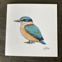 Kōtare - Kingfisher Greeting Card - Wix & Bloom