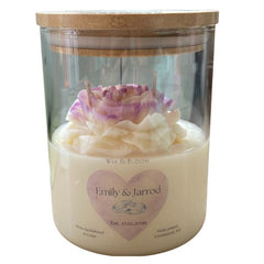 Personalised heirloom soy candle with bamboo lid, Wix & Bloom