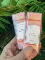Lychee & Guava Luxury Soy Melt Snap Bar — natural vegan soy wax, hand-poured in Coromandel NZ by Wix & Bloom