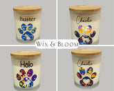 Personalised Pet Paw Remembrance Candle