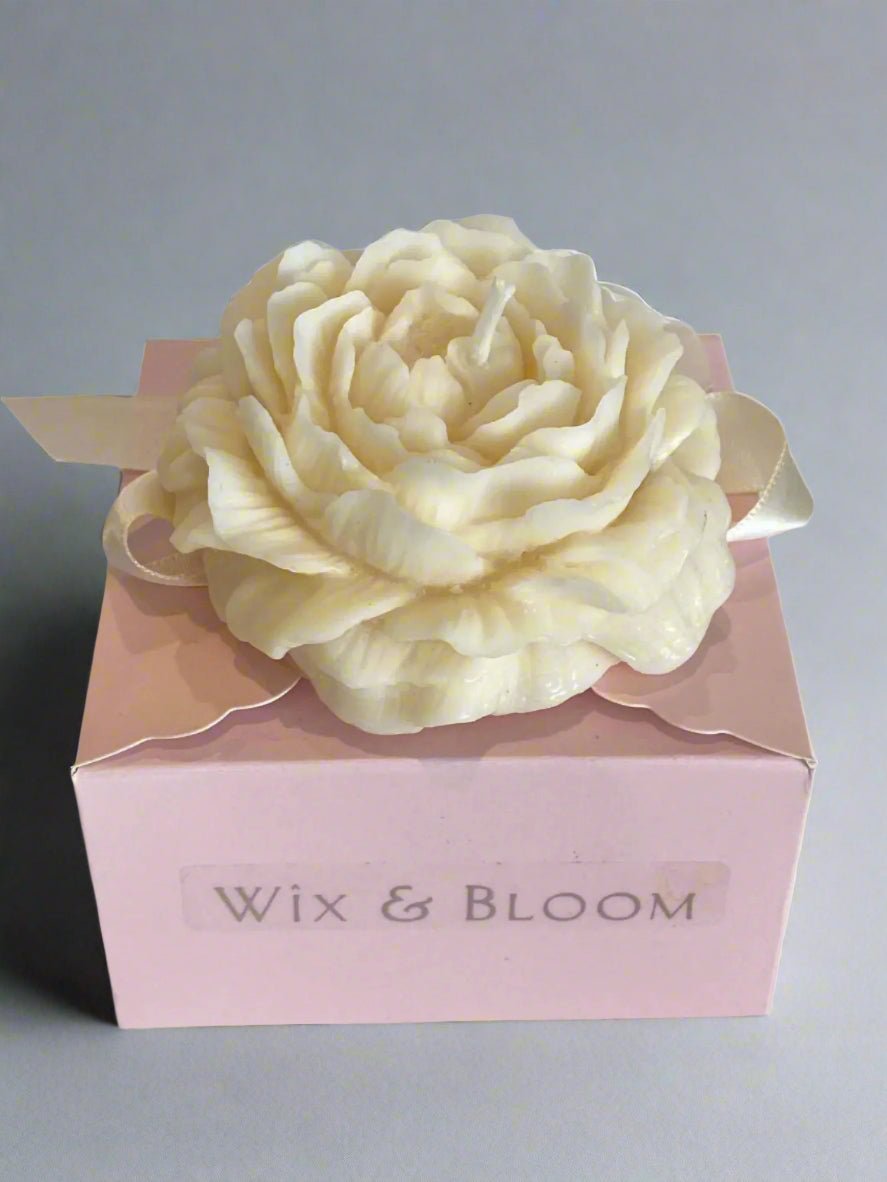Peony Bloom Pillar Candle – Unscented - Wix & Bloom