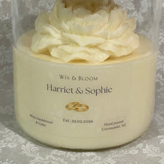 Personalised heirloom soy candle with bamboo lid – Wix & Bloom