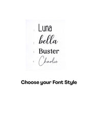 Placeholder image with text 'Luna bella Buster Charlie' and 'Choose your Font Style' on a white background.