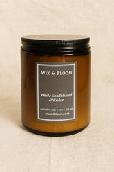 White Sandalwood & Cedar Luxe Soy Candle - Wix & Bloom
