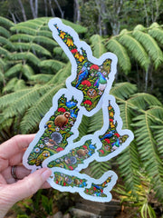 New Zealand Map Waterproof Stickers - Wix & Bloom