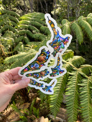 New Zealand Map Waterproof Stickers - Wix & Bloom